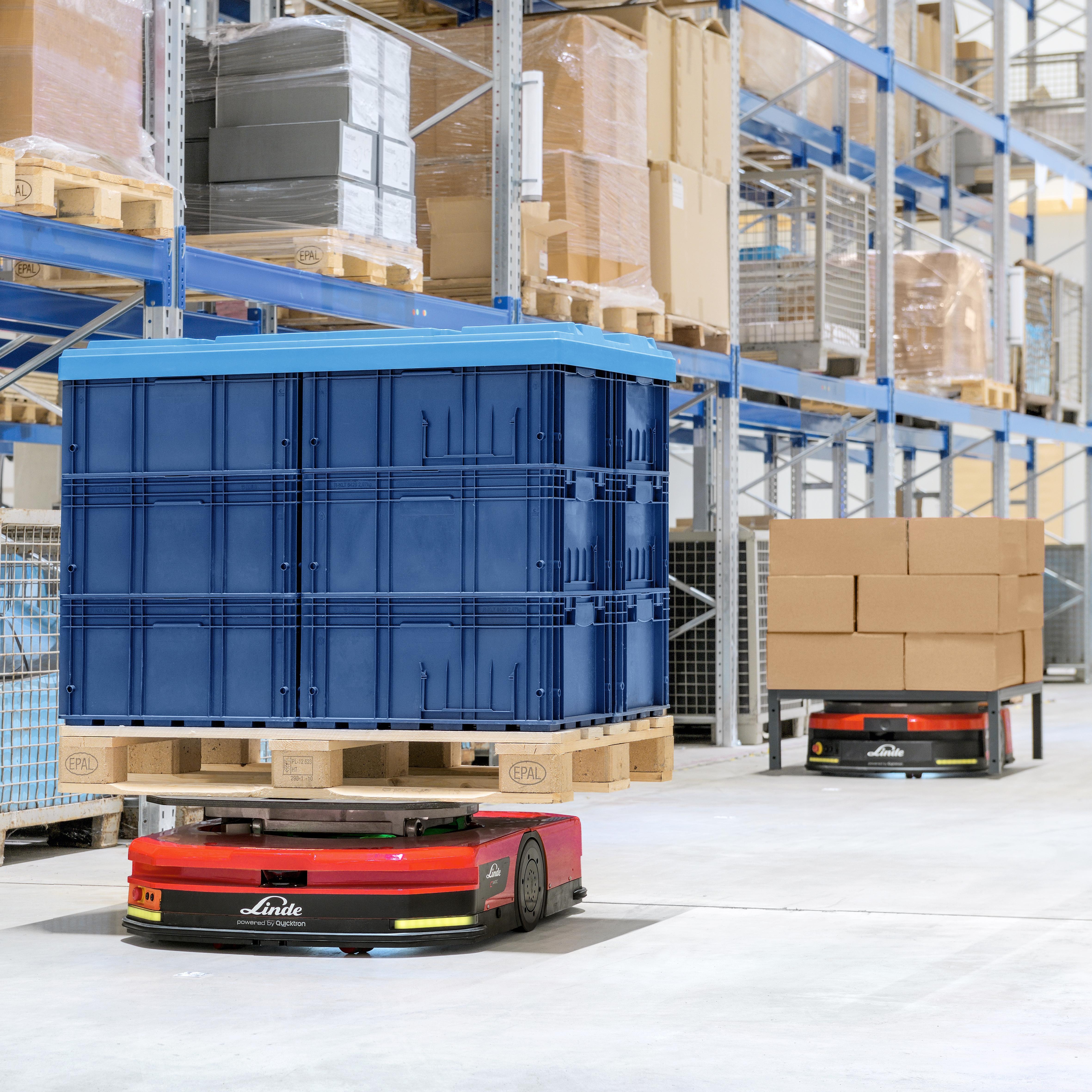 Linde C-Matic met kratten en C-Matic met dozen