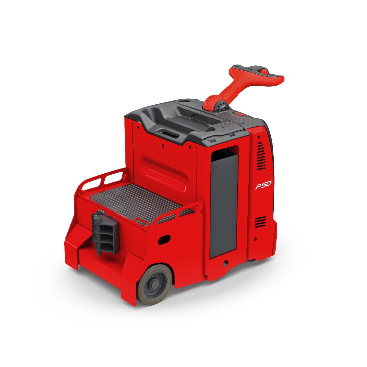 Linde P50 elektrische trekker schuin van achter vrijstaand
