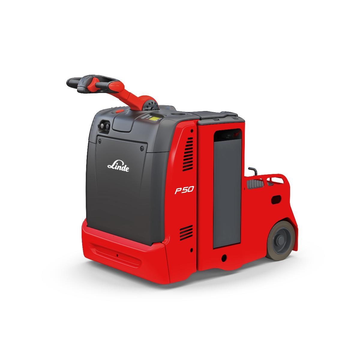 Linde P50 elektrische trekker schuin van voren