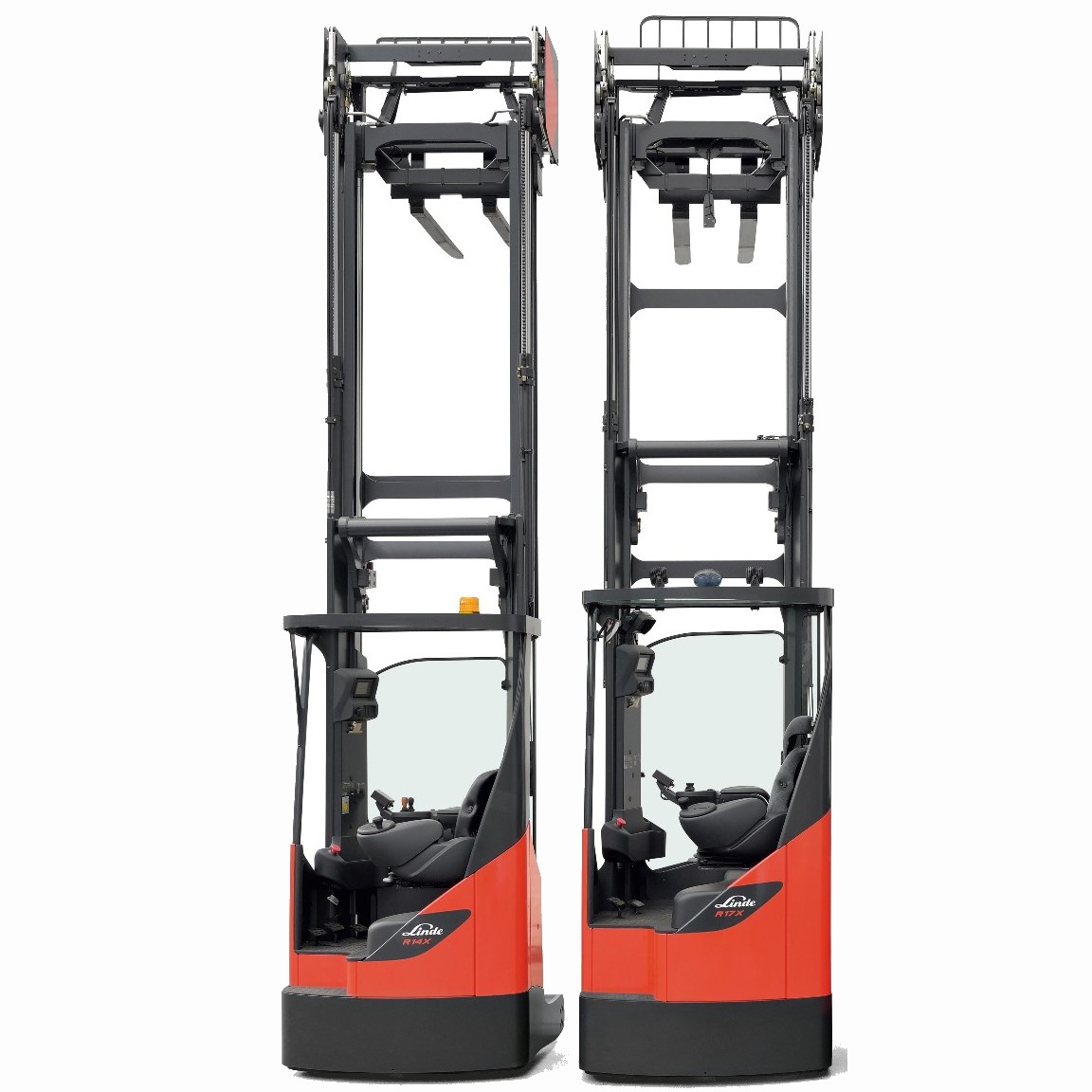 Linde R14 X & R17 X reachtrucks vrijstaand