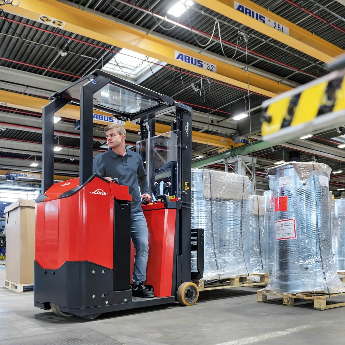 Linde elektrische heftruck E10 in actie_1