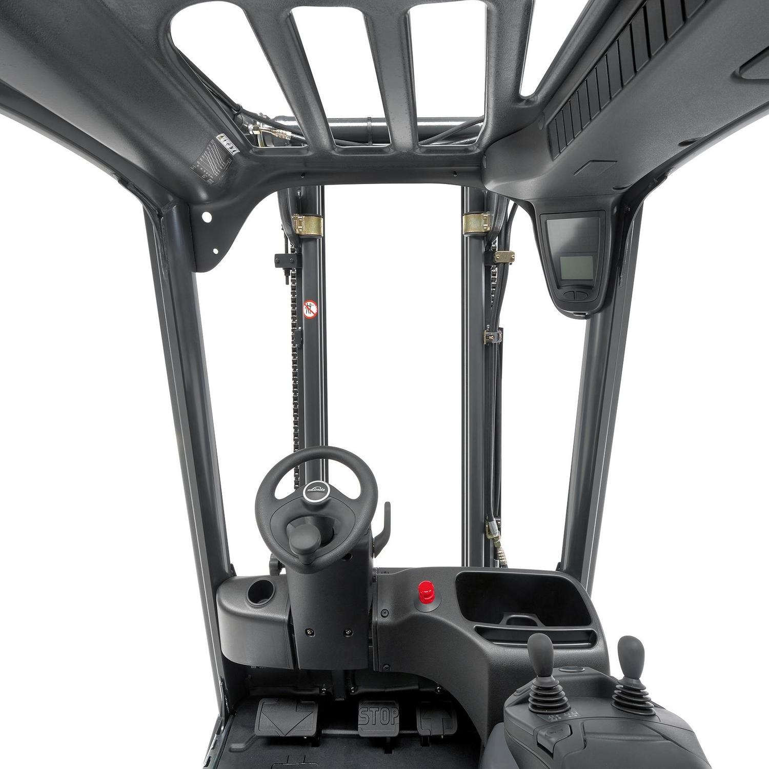 Linde elektrische heftruck E12-E18 EVO driewiel Linde Load Control Bipedaal Protector Frame