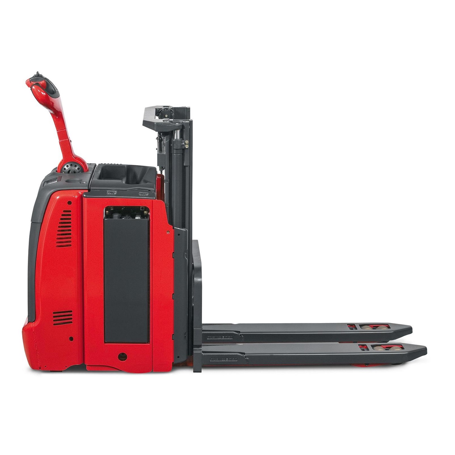 Linde stapelaar D12 D14 HP zijaanzicht