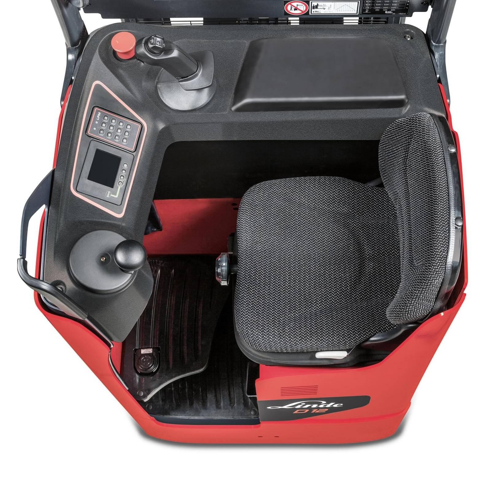 Linde stapelaar D12 R bestuurderscompartiment
