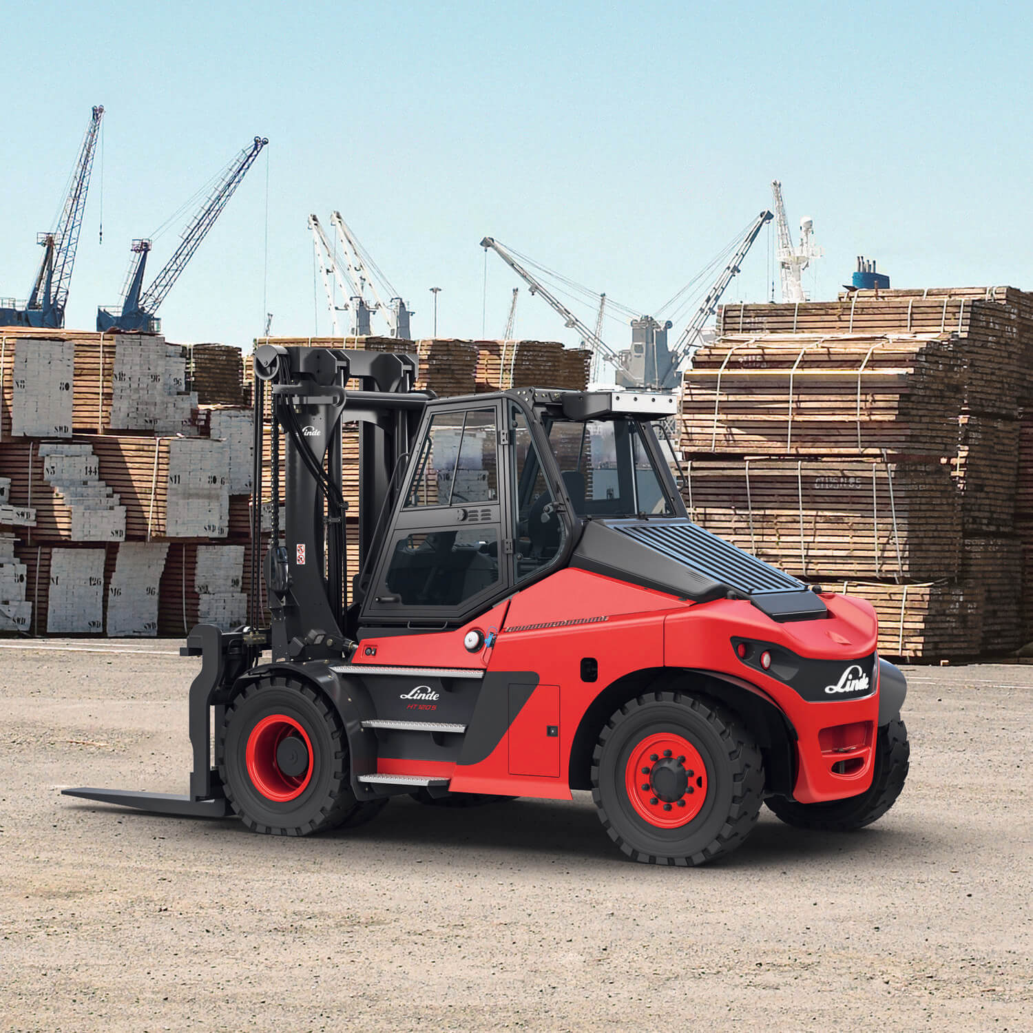 Linde thermische IC heftruck HT100 HT180 Ds transport hout haven